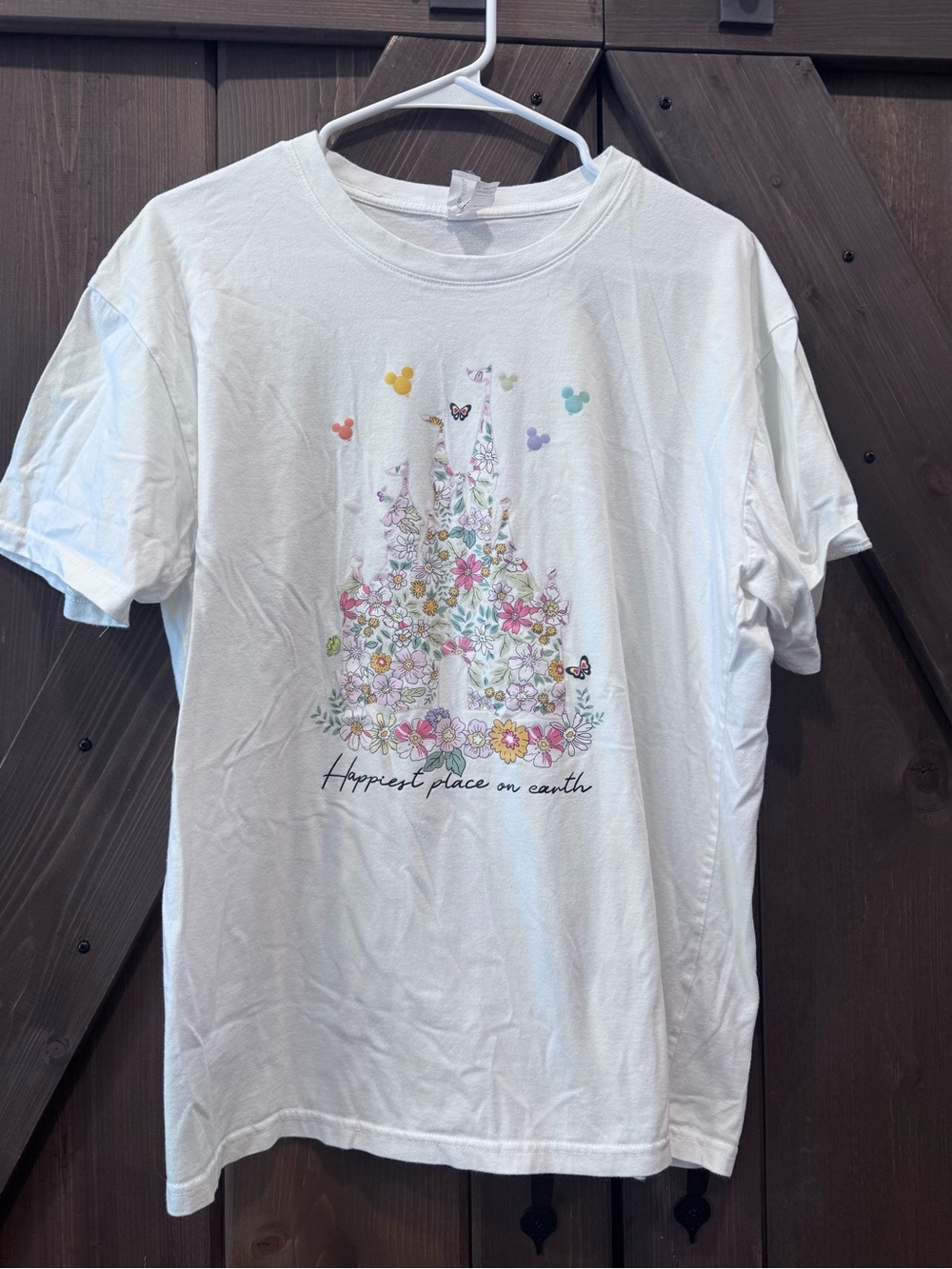 Caribbean White Floral Castle Graphic Short Sleeve Tee